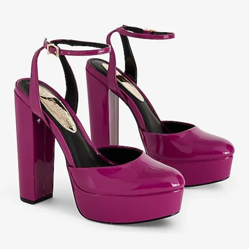 Express Rounded Toe Platform Pumps - Picture 2 of 11